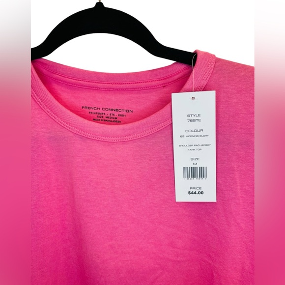 FCUK Shoulder Pad Jersey in Pink size Med - Picture 3 of 4